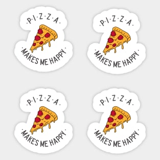 Pizza makes me happy sticker pack Sticker